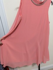 Eliza J Women&rsquo;s Plus Pink Rhinestone Collar Sheath A-Line Shift Dress 20W $188