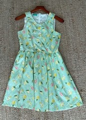 Sarah Patrick Kiel James Newport Pale Green Lemonade Dress S-4.
