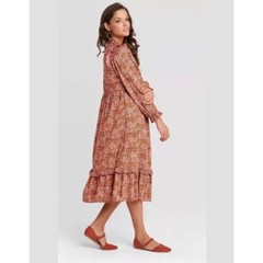 Universal Thread Floral Print Balloon Sleeve Dress Size M