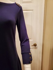 UPF 50 navy Sophie dress xs 93% rayon 7% spandex 3/4 slv reg $138