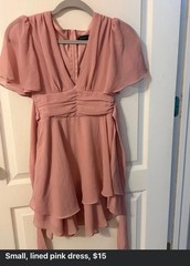 SMALL LINED PINK DRESS. Sorority/Gameday Wear!