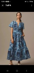 Anthropologie The Somerset Summer Maxi Dress 100% cotton Blue Sz XLg NWT