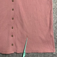 Madewell Button-Front Ribbed Mini Dress – Size XL Weathered Berry Style: AO580