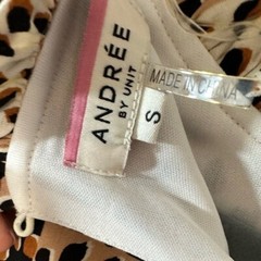Andree by Unit Dress Black Mocha Long Sleeve leopard animal Size Small