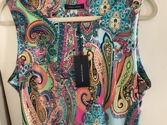 Tommy Hilfiger NWT $89 Paisley Shift Dress Sleeveless Chic 100% Polyester Sz 10