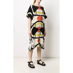 $465 Henrik Vibskov Oversized Geometric Plisse Dress No. 3 Kaftan Scandi– Small