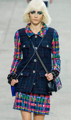 CHANEL RUNWAY PVC Blue MultiColored LESAGE TWEED SUIT JACKET SKIRT Siz $28,000 !