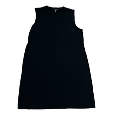 Eileen Fisher Black Tencel Lyocell Blend Sleeveless Shift Mini Dress Womens M