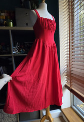 Red Ruched Bust Cami Dress Shein MOD. Princess waist belle christmas party prom