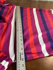 Hatley Striped V-Neck casual Dress in Magenta, Red & White