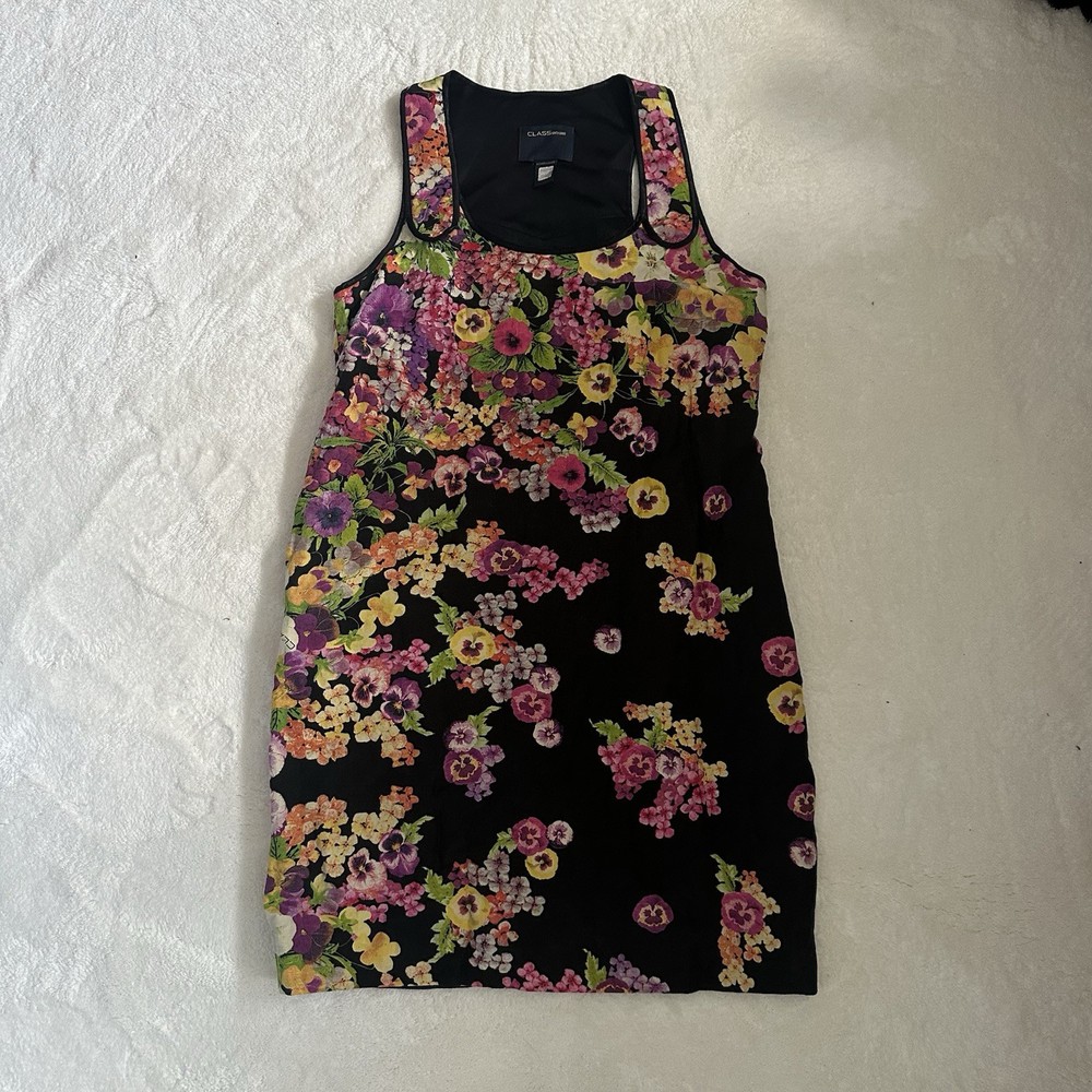 CLASS Roberto Cavalli Floral Dress IT 40 UK 8 Silk Linen Designer Mini Festival