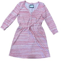 Anthropologie Saturday Sunday Red Poppy Pink Spacedye Chemise Knit Dress M