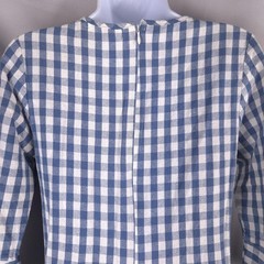 Blue Gingham Check Fit Flare Midi Dress Womens S Ruffle Bell Sleeve Cottagecore