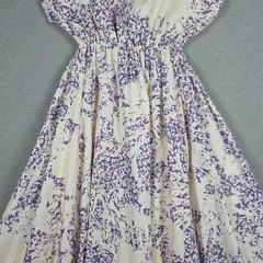 Aureta Maxi Dress Medium Side Cutout Lavender Ivory Boho Dainty Cottage Festive