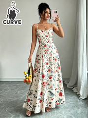 French Romantic Floral Patchwork Maxi Dress