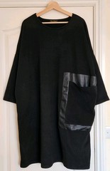 Frank Usher Microfleece Oversized Dress with Large PU Detail Pocket, One Size