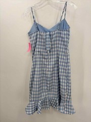 Pre-Owned Alythea Blue Size Small Gingham Short Sleeveless Dress