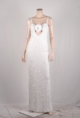 NWT $475 Helsi Lyla Velvet Sequin Rose Keyhole Column Maxi Dress S