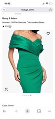 Betsy & Adam Women&rsquo;s Off-The-Shoulder Colorblocked Gown NWT