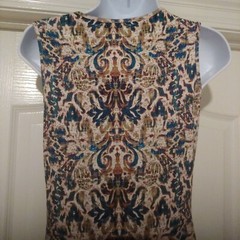 Peruvian Connection Maxi Dress Sleeveless High Neck Small Boho Tribal Ethnic