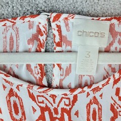 Chico&rsquo;s Womens Size 3 Large Boho Casual Shift Dress Sleeveless Tribal