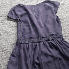 Tevolio Purple Chiffon Wrap dress Cap Sleeve Size 4 Side Zipper with Pockets