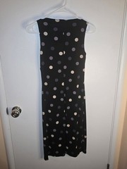 Source Unknown Black Sleeveless Polka Dot Midi Dress