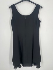 VTG Virgo women&rsquo;s 12 Black Chiffon A-Line 2pc Dress set Scoop Neck bolero jacket