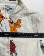 La Ragarre Midi Dress Size XL Made In Italy Linen/Cotton Blend Floral NWT
