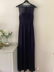 REISS Dress, UK 6, Navy Blue Full Length Evening Dress, UK Size 6, Good Conditi