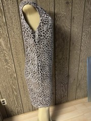 Elegant Silver Custom Hand Made Boatneck Dress Large