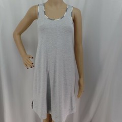 LOFT GRAY SWING TRAPEZE HI-LOW HEMLINE LOUNGEWEAR SOFT KNIT DRESS SIZE: S NWT