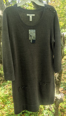 G.H Bass & Company Gray 3/4 Sleeve Pullover Knit Sweater Dress Size Small NWT