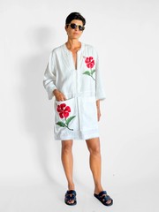 Oroton HIbiscus Embroidered Tunic Dress