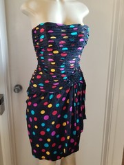 A.J BARI SILK POLKA DOT SUMMER CRUISE COCKTAIL DRESS 4