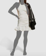 $395 Cinq à Sept Women&rsquo;s White Silk Crepe Halter Willa A-Line Dress Size 14