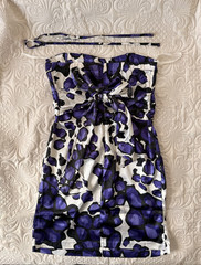 Pepe Jeans Printed White Purple Mini Dress 8 / M