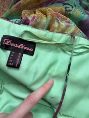 French Designer Turquoise Multi Watercolour Embellished Dress & Scarf 38