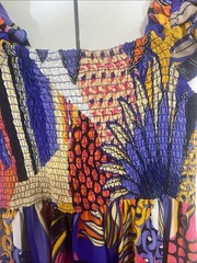 Live 4 Truth Vibrant Purple Orange Yellow Smocked Maxi Dress Large Artsy