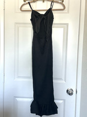 Black Spaghetti Strap V-Neck Evening Small Dress