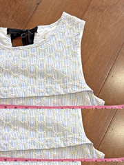 J.Crew 100% Cotton Sleeveless Back-Bow Mini Shift Dress Womens 00 Blue Striped
