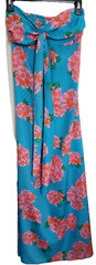 Band Of Gypsies Tropical Floral Print Maxi Dress Size X-Small. Adj. Sash Ties.