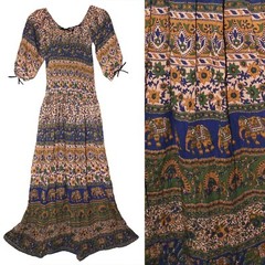 One Size Indian Dress For Women Hippie Vestir Retro Gypsy Ethnic Boho Bohemian
