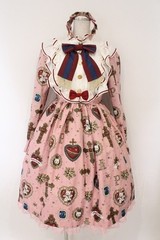 Angelic Pretty Noble Collection One Piece Dress Set with Headband Pink Lolita