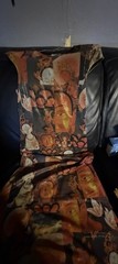 Vivienne Tam Mesh Sheer Graphic Print Maxi Dress Black/Brown/Orange Size 1
