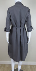 AMMA Cotton Shirt Dress SIZE 1 (S/M) Gray, Artsy Lagenlook Made in Israel