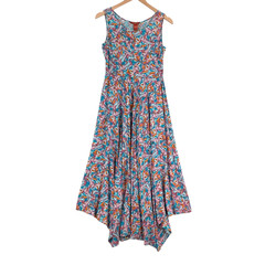 Sundance Fit & Flare Dress Womens Size 4 Multi 100% Rayon Sleeveless Side Zipper
