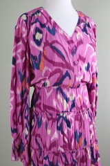 CHICO&rsquo;S $139 Ikat Print Ruffle Tiered Midi Dress Size 0.5 P US 6 Petite