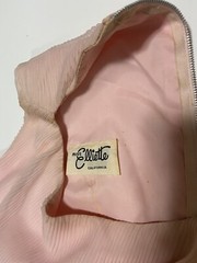 Vtg Miss Elliette Chiffon Cocktail Party Beaded Sequins Pleated Ruffles Pink