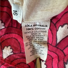 Lola Australia Bell Sleeved Peasant Floral Midi Cotton Dress Pink AU 16 / US 12